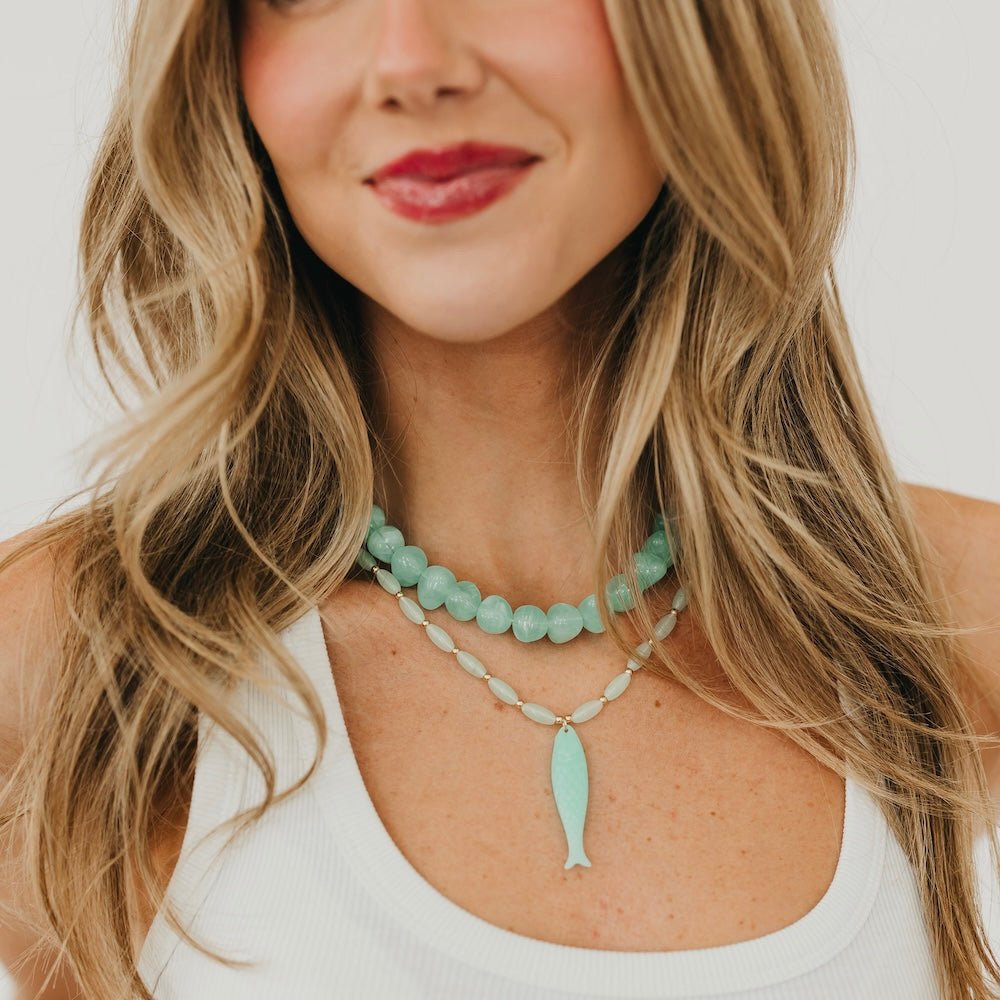 Fortune For the Fish Resin Necklace