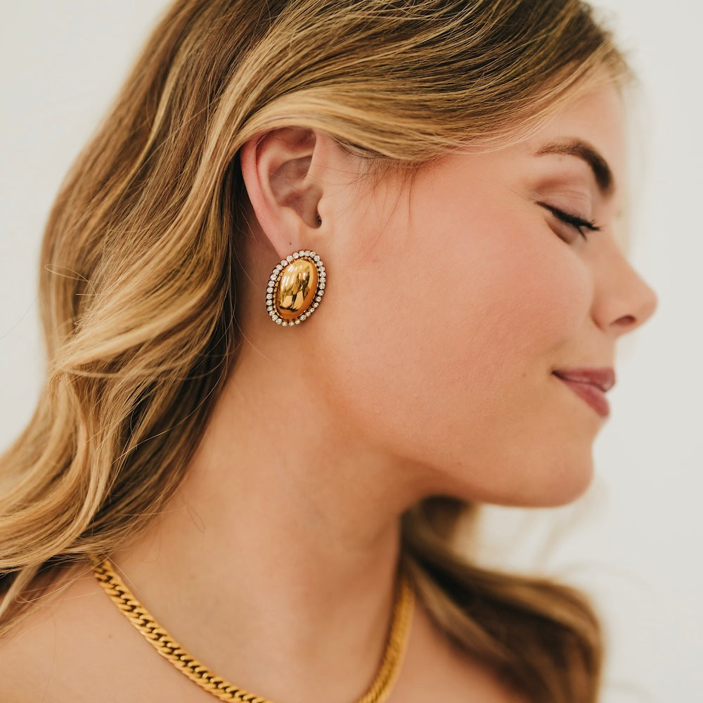 Franny Oval Earrings - WATERPROOF