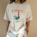 Funny "F-CAW-F" Chicken T-Shirt - Unisex Pun Graphic Tee, Humor Slogan Apparel