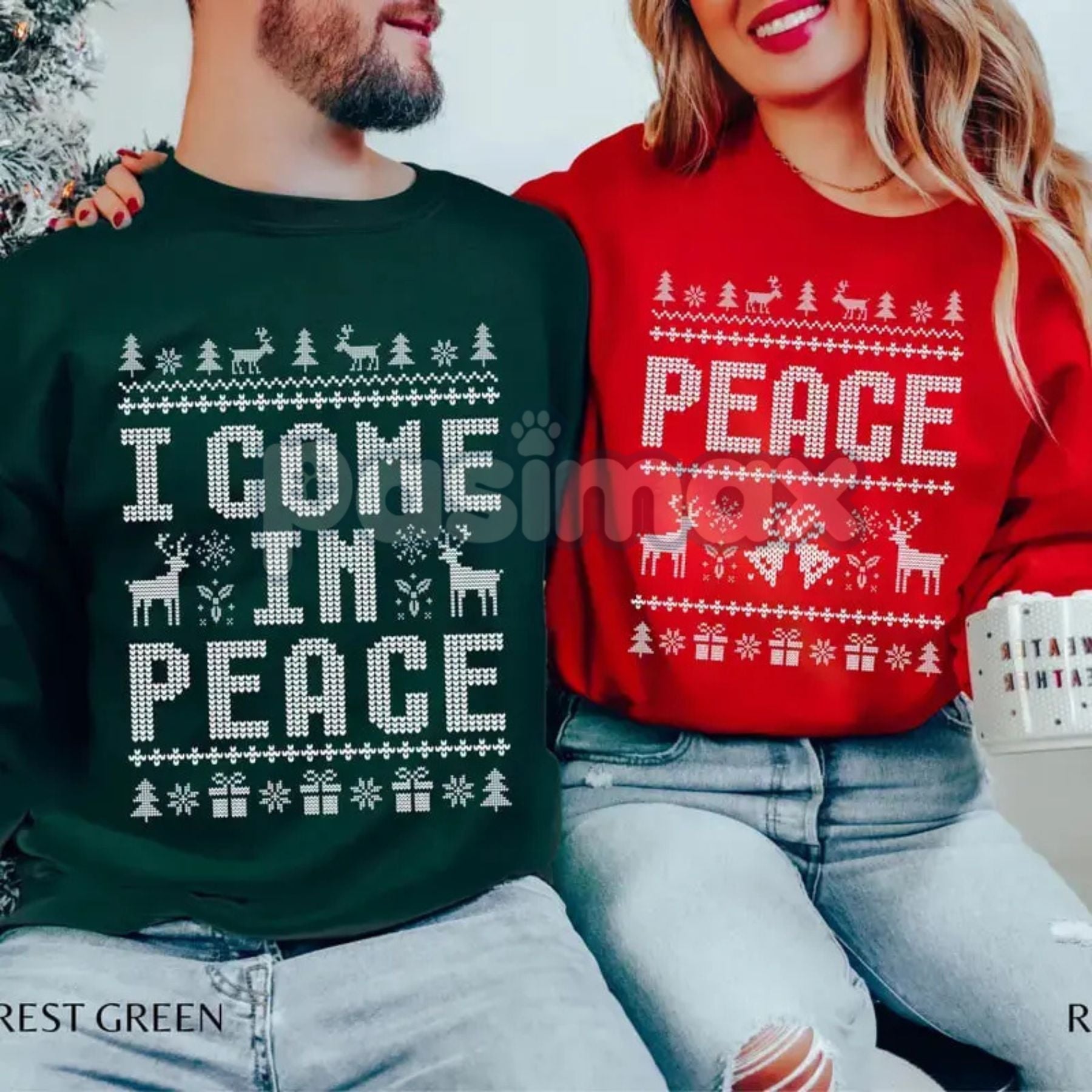 Funny Ugly Christmas Sweatshirts for Couples – Matching Holiday Humor Crewnecks