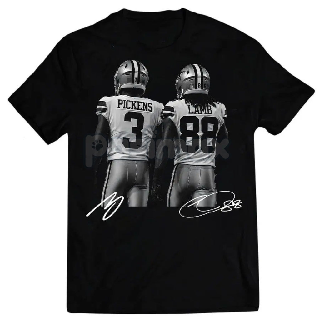 George Pickens & CeeDee Lamb Funny Graphic Tee - Unisex Casual Football Shirt, Game Day Wide Receiver Duo Apparel, Gift for NFL Fans