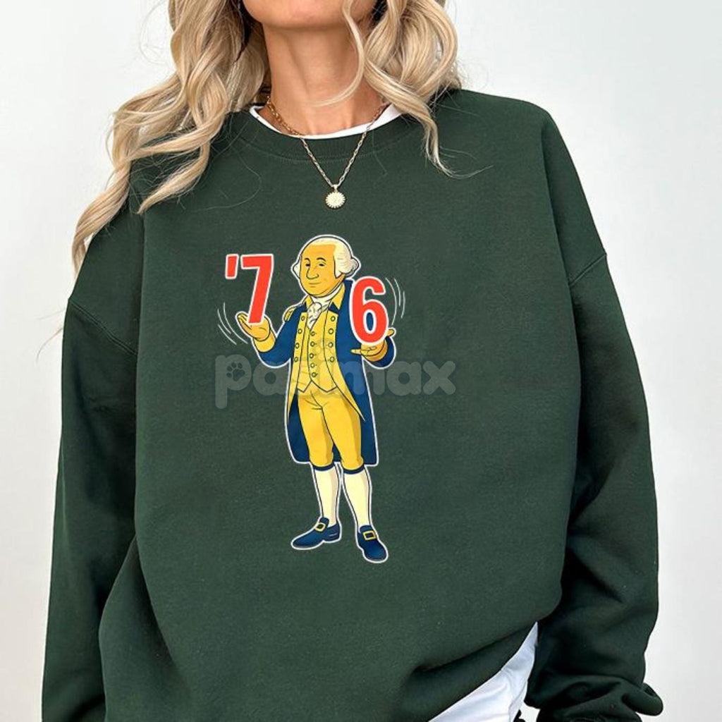 George Washington Tennis Score Sweatshirt – Funny 6-7 7-6 Historical Meme Top