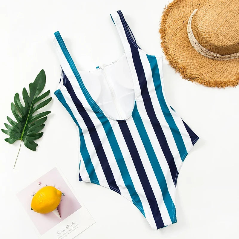 2026 Printed Zipper Swimsuit One Piece Sexy Swimwear Women Floral Bathers Bathing Swimming Swim Suit Female Beachwear