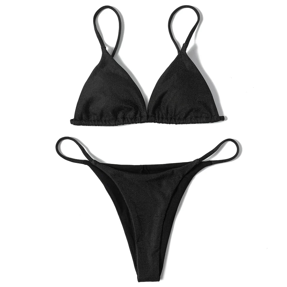 ZTVitality Shiny Sexy Micro Bikini 2022 New Arrival Push Up Low Waist Bandage Swimsuit Women Swimwear Brazilian Bathing Suit S-L