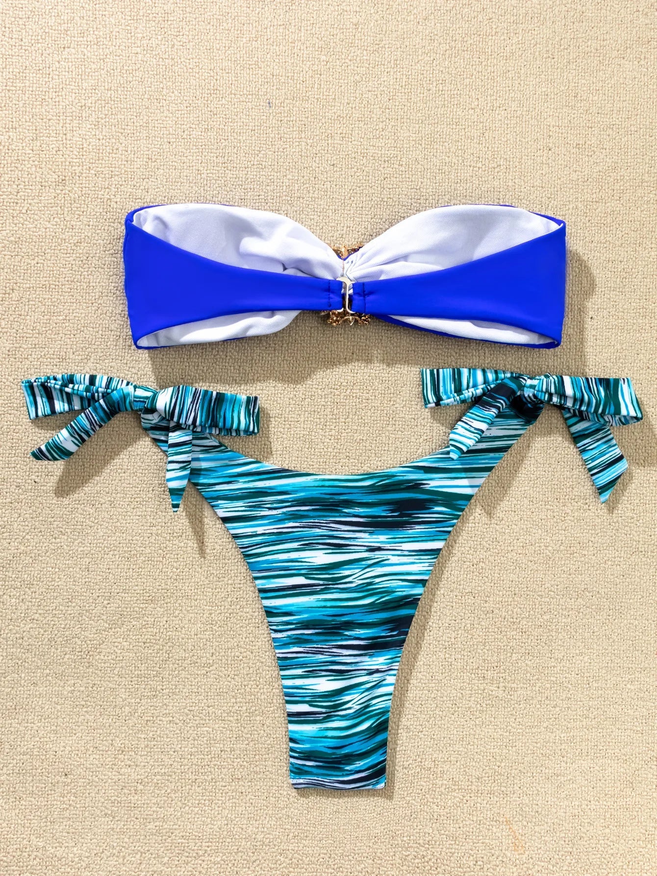 Rhinestone Flower Accessories Swimsuit Women 2026 2-piece Mini Bikini Sexy Strapless Backless Bathing Suit Summer Beach Swimwear