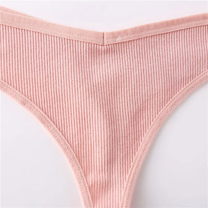 FINETOO Cotton Panties G-String for Women V Wasit Lingerie Solid Color Thongs M-XL Breathable Underwear Girls Intimates Lingerie