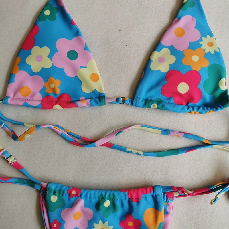 2025 Polka Dot Mini Micro String Bikini Women Swimsuit Female Bikinis Brazilian Swimwear Two Pieces Bikini Set Bathing Suit Swim