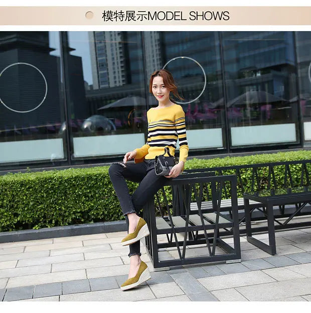 Suede princess women wedge shoes pointed toe pumps high heels platform Mary Jane office lady pumps party espadrilles cute shoesb