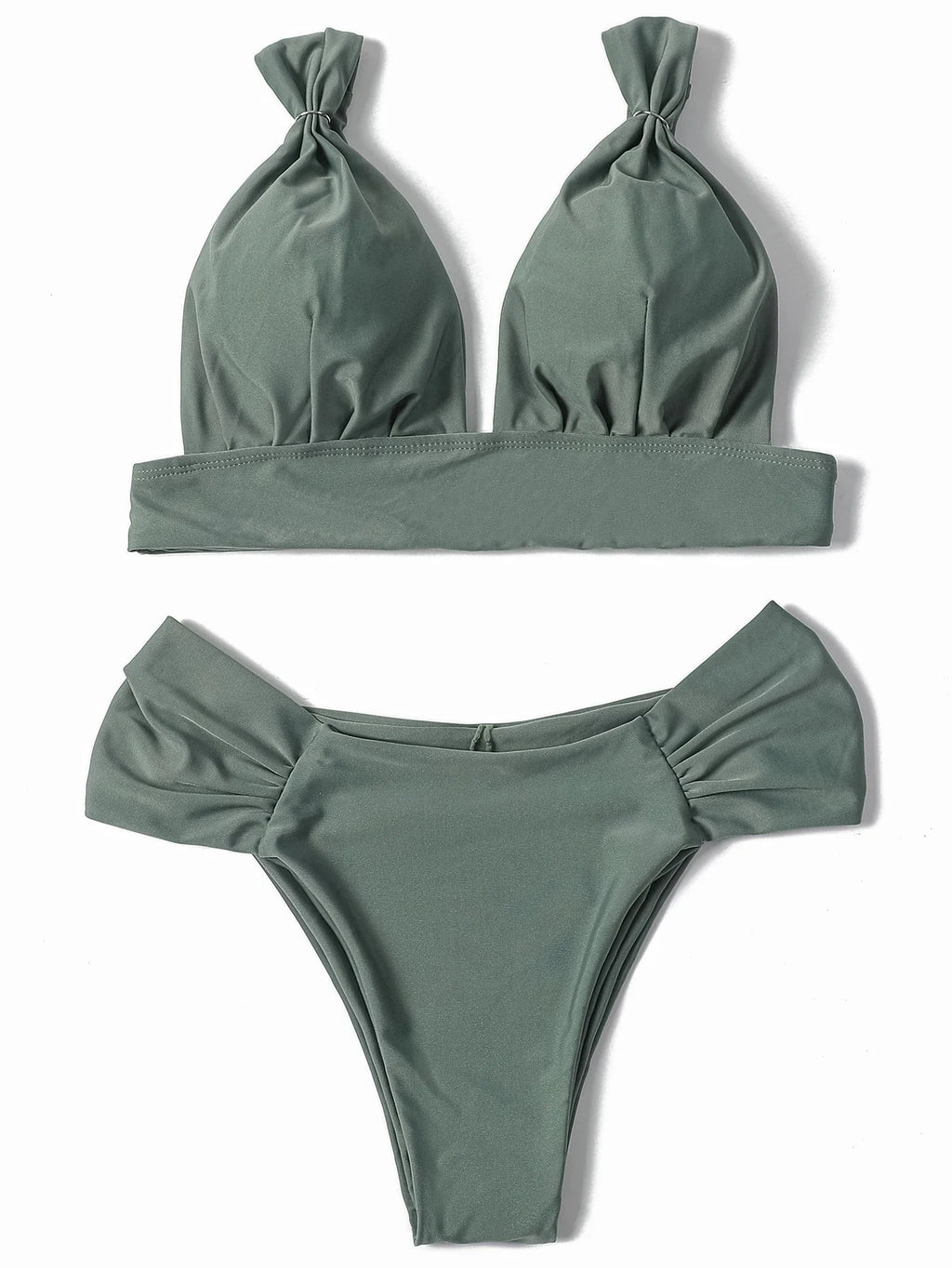 ZTVitality Solid Swimsuit Women Swimwear 2025 Newest Mid Waist Sexy Bikini Push Up Bikini Set Brazilian Bathing Suit Beach Wear