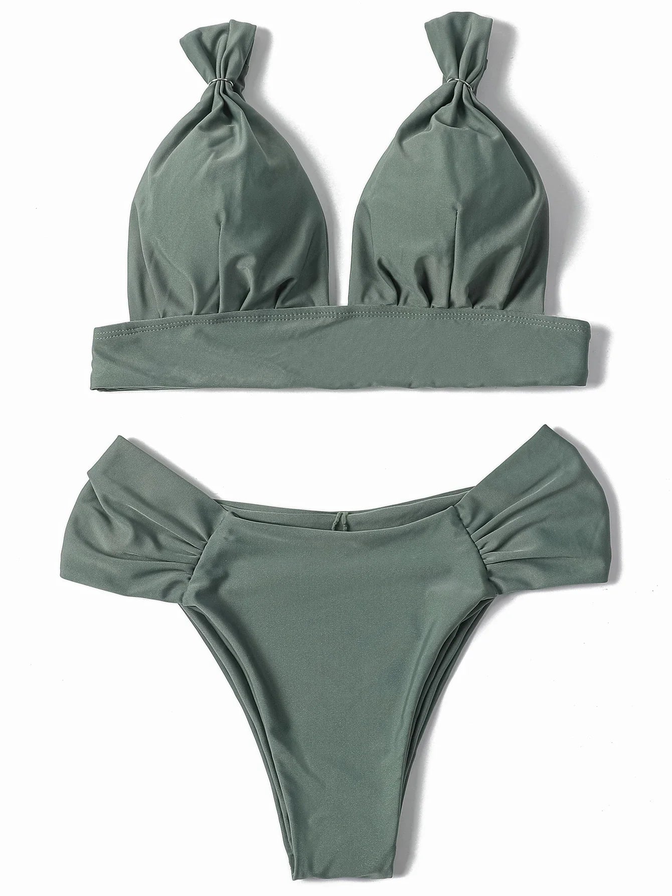 ZTVitality Solid Swimsuit Women Swimwear 2025 Newest Mid Waist Sexy Bikini Push Up Bikini Set Brazilian Bathing Suit Beach Wear