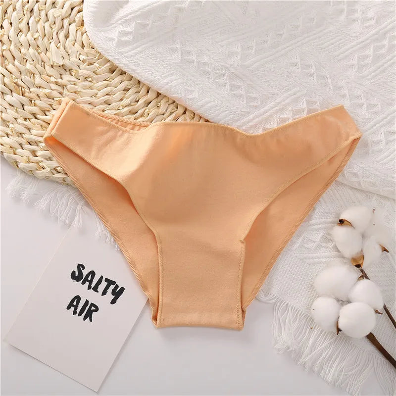 FINETOO M-2XL Women Cotton Underwear 3Pcs/set Comfortable Panties Ladies Plus Size Underpants Solid Color Briefs Female Lingerie