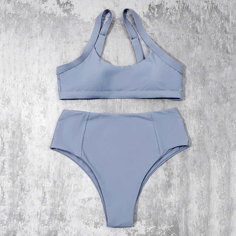 ZTVitality Solid High Waist Sexy Bikini 2021 New Arrival Padded Bra Push Up Swimsuit Female Swimwear Women Brazilian Biquini S-L