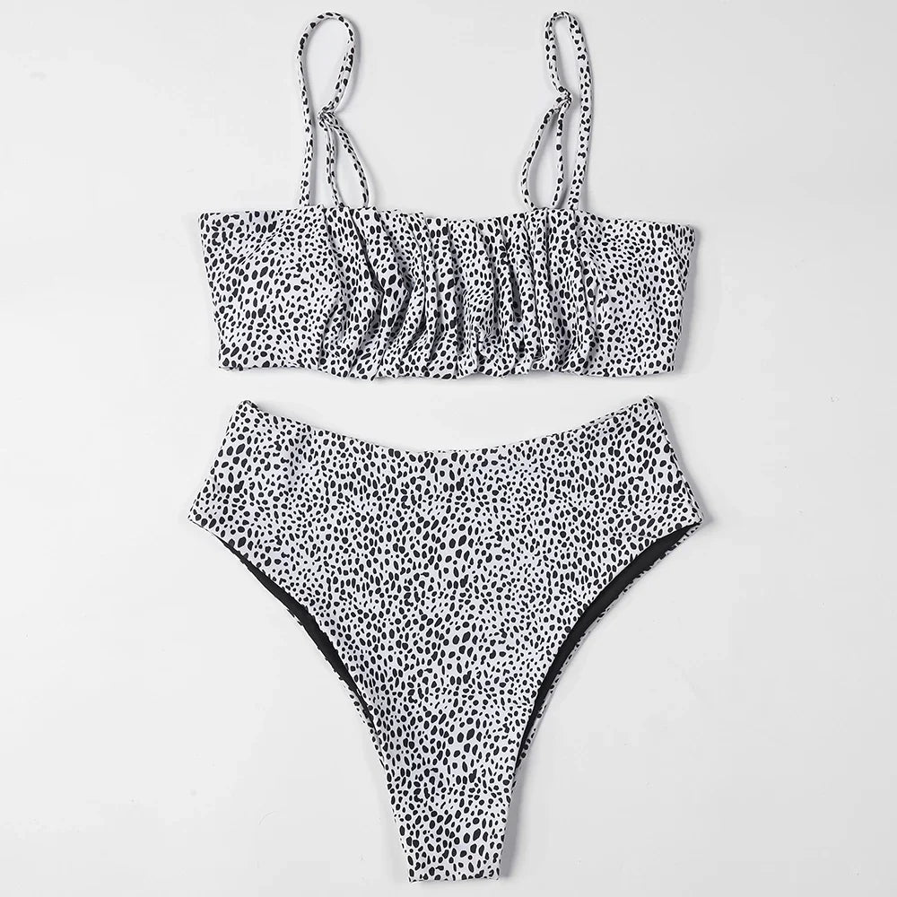 ZTVitality Folds Green Bikinis 2025 New Arrival Sexy Bikini Push Up Straps Padded Bra High Waist Swimsuit Female Swimwear Women