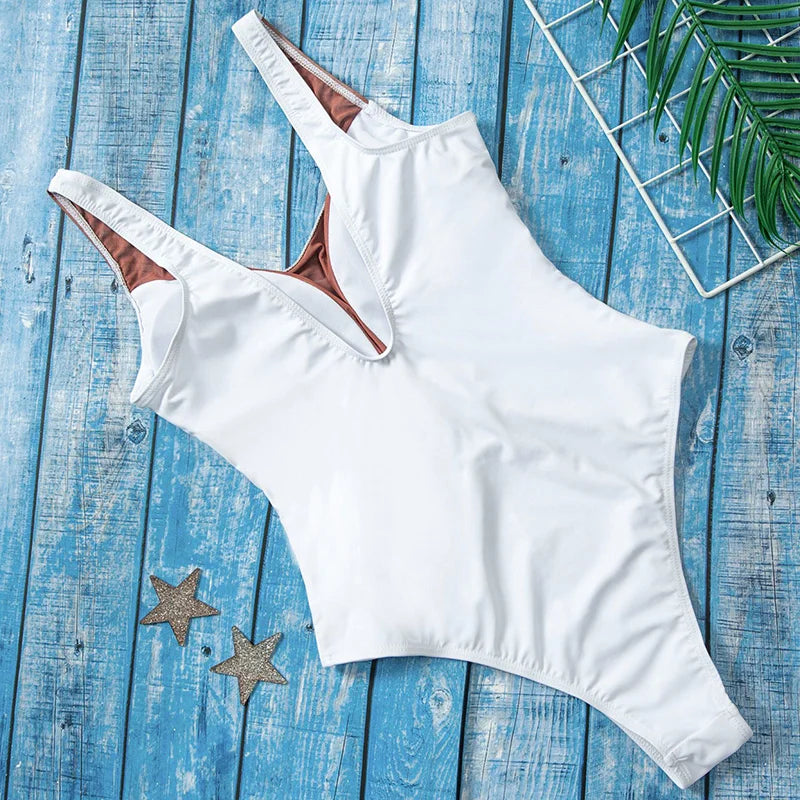 2025 Sexy Splicing Mesh See Through Female Swimwear One Piece Swimsuit Women High Cut Monokini Bathing Suit Swim Beach Wear