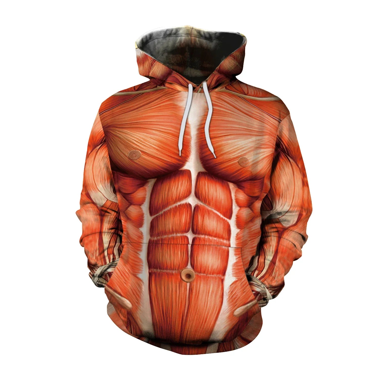 Phantasy Japanese Anime Hoodies Unisex Superhero Muscle Print Pullover Cosplay Costume Hooded Streetwear Loose Sweatshirt Jacket