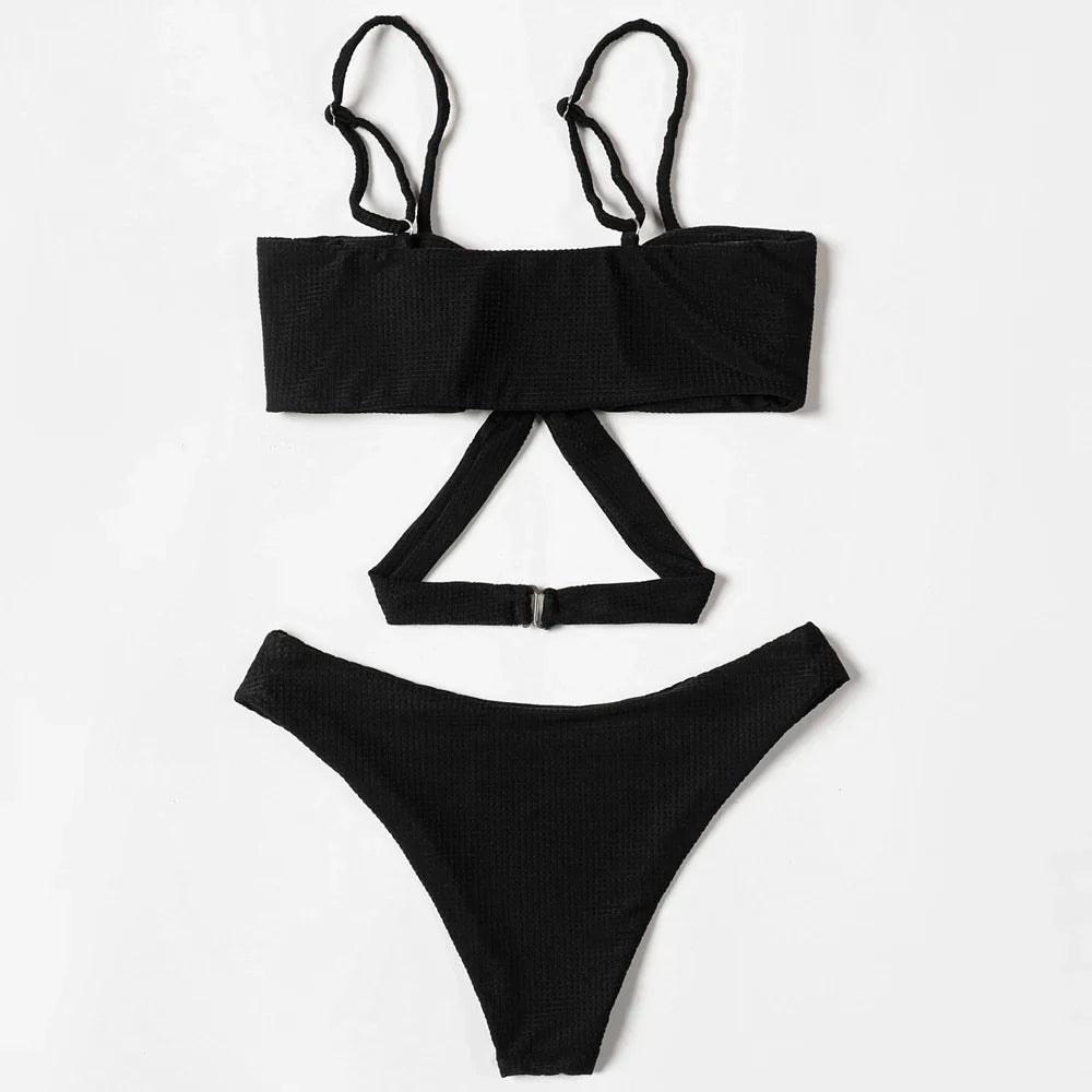 ZTVitality Black Resin Ring Sexy Bikini 2026 New Arrival Padded Wrap Swimsuit Brazilian Swimwear Women Bathing Suit Beach Wear