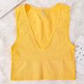 Deep V-Neck Crop Top 18 Colors Slim Fit Tank Stretchy Sleeveless Crop Vest Casual Ribbed Knit Top Low Cut Summer Camisole M-XL