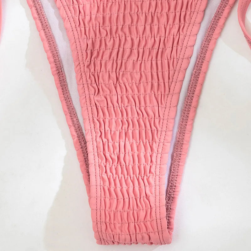 Sexy Hollow Out Micro Thong Bikini Women Swimwear Female Swimsuit Two-pieces Bikini Set Brazilian Bather Bathing Suit Swim Lady