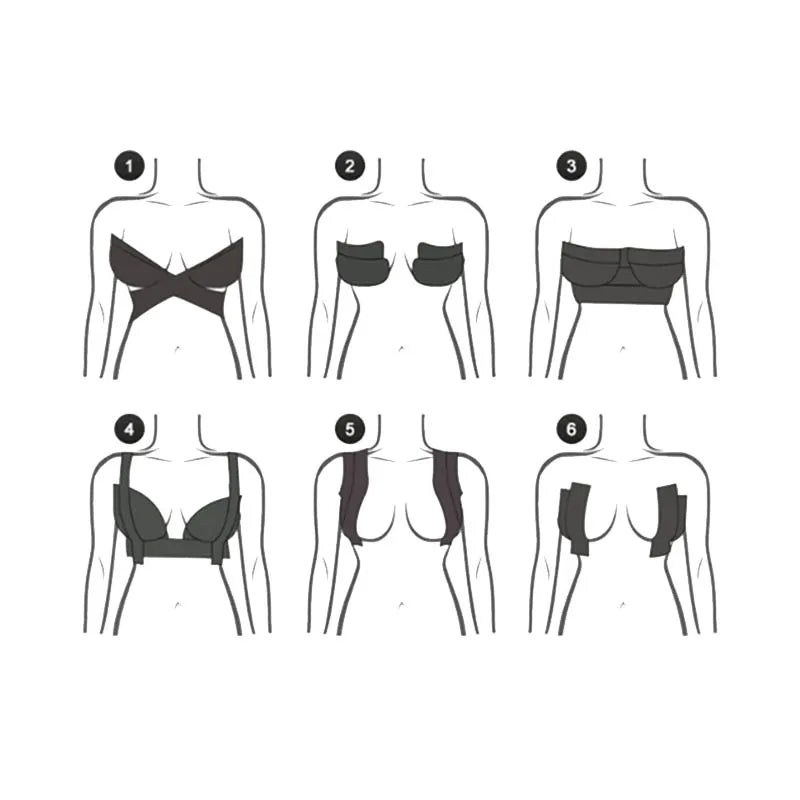 Summer Strapless Bikini Invisible Nipple Cover Breast Lift-Up Boob Tape Women Sexy Tube Top Plus Size Bra Push Up Bra Crop Top