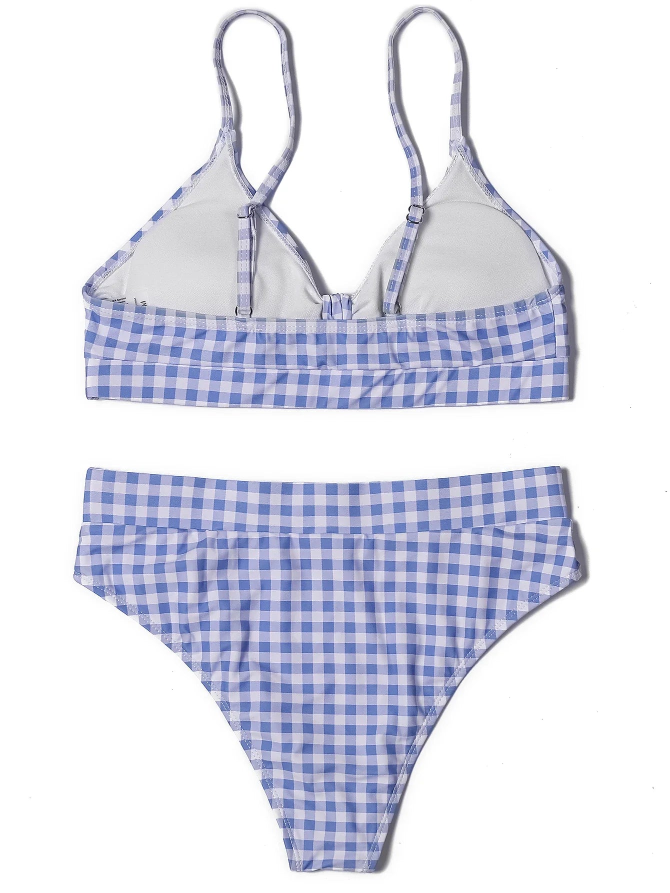 ZTVitality Bow Plaid Bikinis Push Up Sexy Bikini 2021 Hot Sale Straps Padded High Waist Swimsuit Retro Swimwear Women Biquini