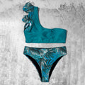 ZTVitality Ruffles One Shoulder Sexy Bikinis 2025 New Arrival Padded Leaves Swimsuit High Waist Swimwear Women Brazilian Bikini