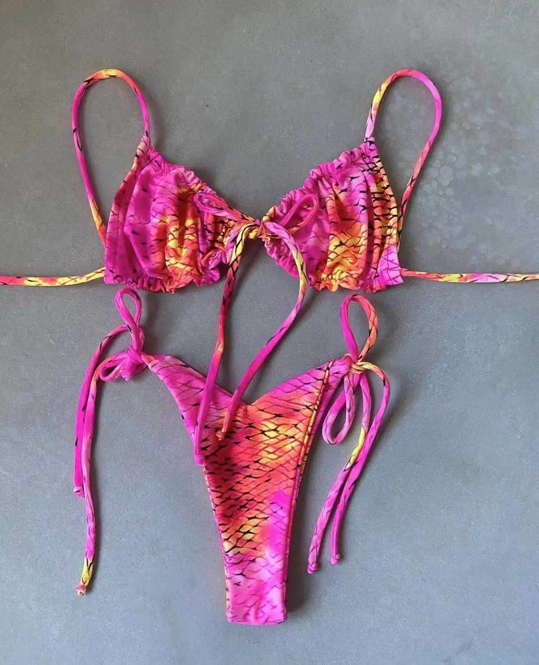 RUOTONGSEPT Low Waist Bikinis 2022 Triangle Swimwear Female Swimsuit Women Print Bikini set two-Piece Suit Push Up Bathing Suit