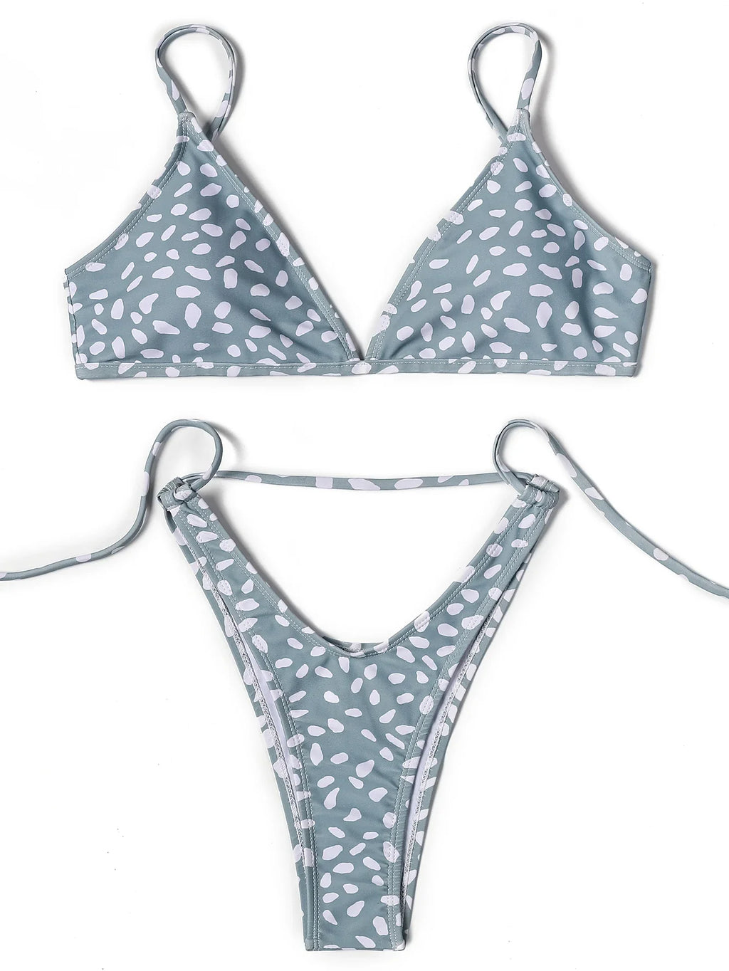 ZTVitality Swimwear Women Wave Point Sexy Bikini 2022 New Arrival Straps Padded Bra High Leg Bandage Swimsuit Brazilian Biquini