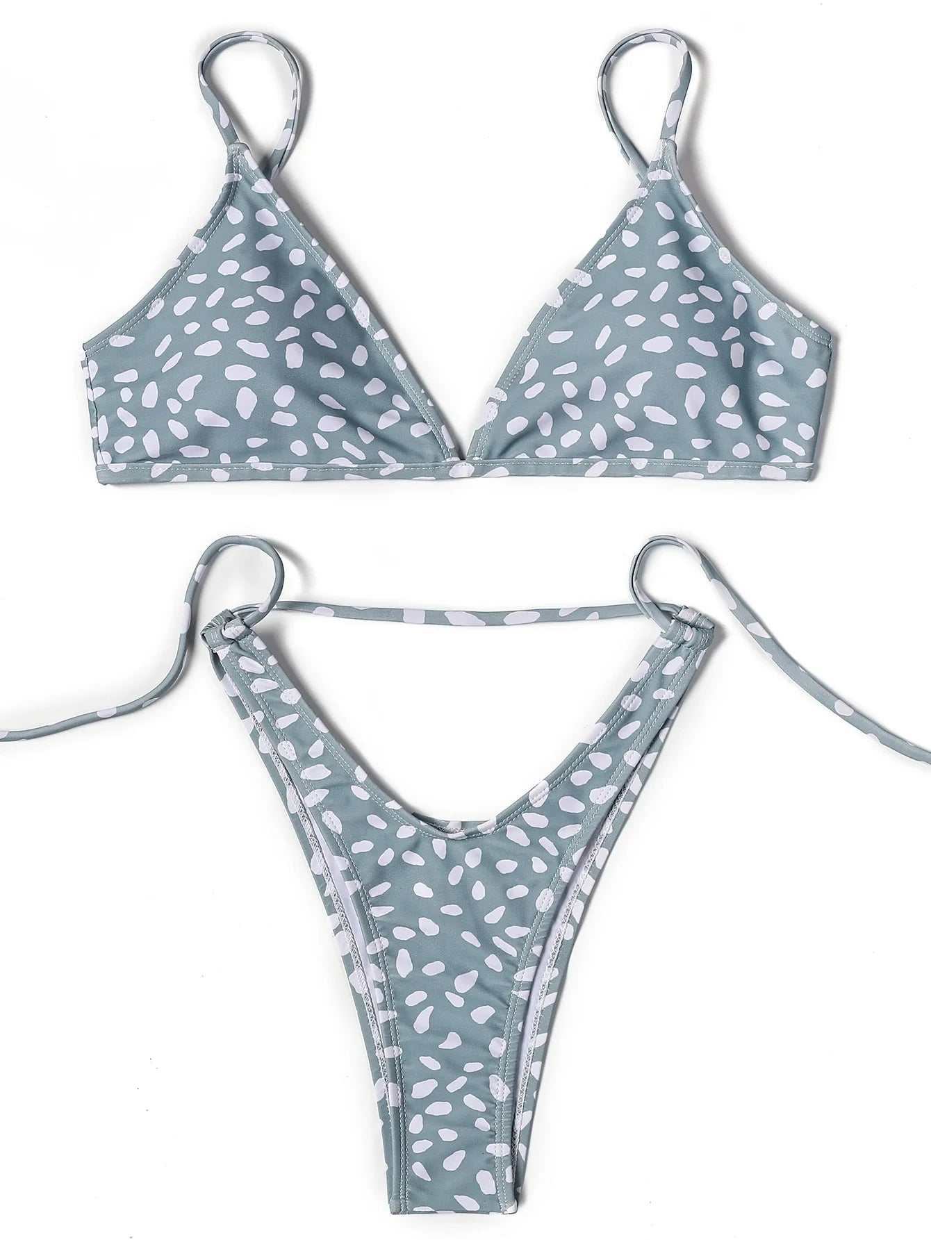 ZTVitality Swimwear Women Wave Point Sexy Bikini 2022 New Arrival Straps Padded Bra High Leg Bandage Swimsuit Brazilian Biquini
