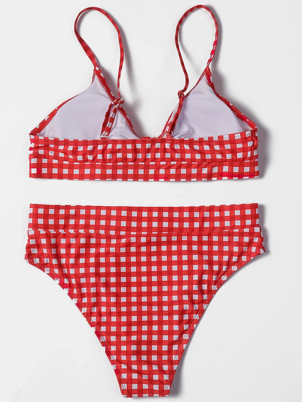 ZTVitality Bow Plaid Bikinis Push Up Sexy Bikini 2021 Hot Sale Straps Padded High Waist Swimsuit Retro Swimwear Women Biquini