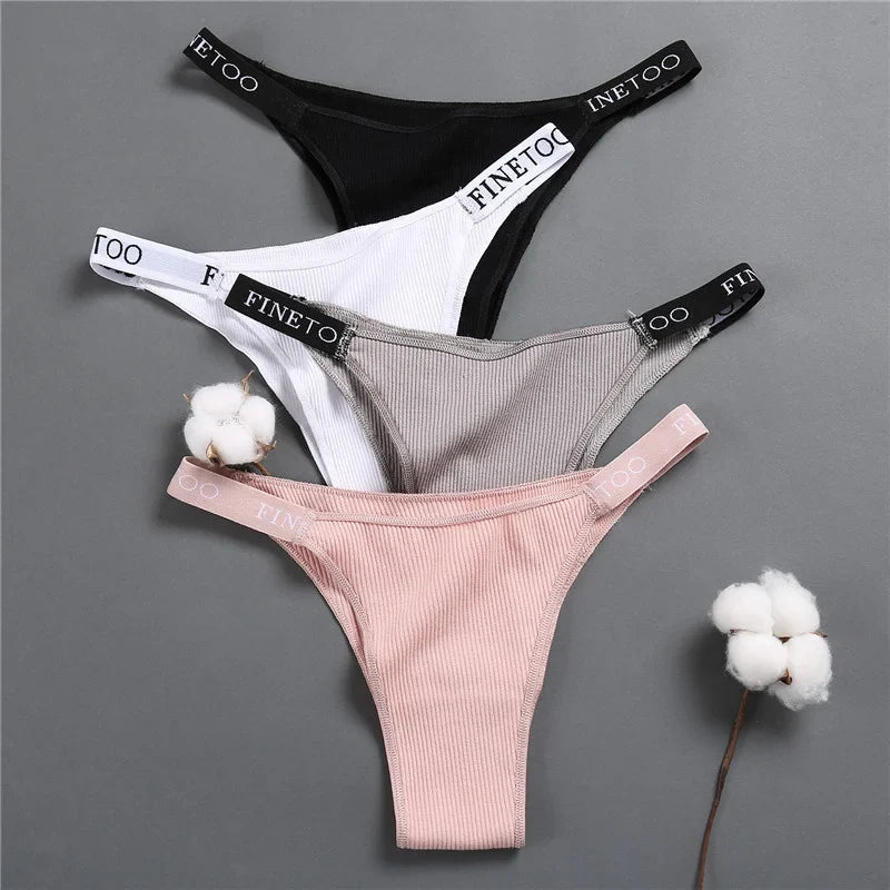 3Pcs/Set Cotton Panties Women Letter Belt Lace Sexy Briefs Seamless Low Rise Underwear Ladies M-XL Underwear Girls Lingerie New