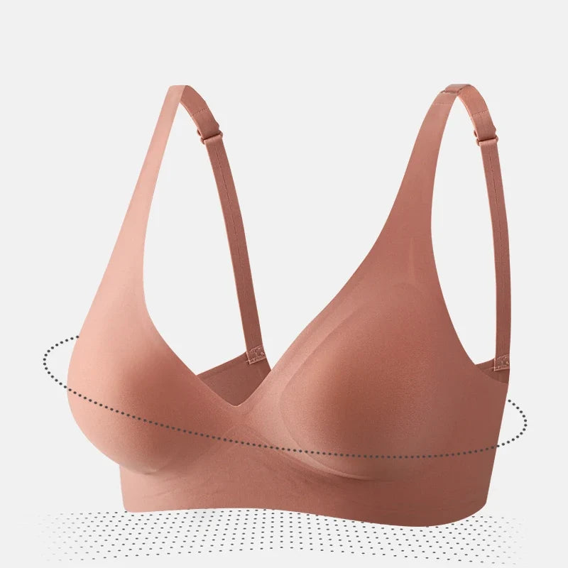 Women Seamless Bra Jelly Strip Wireless Push Up Bralette S-XL Top Sexy Lingerie Soft Tank Lady Breathable Underwear Breast Lift