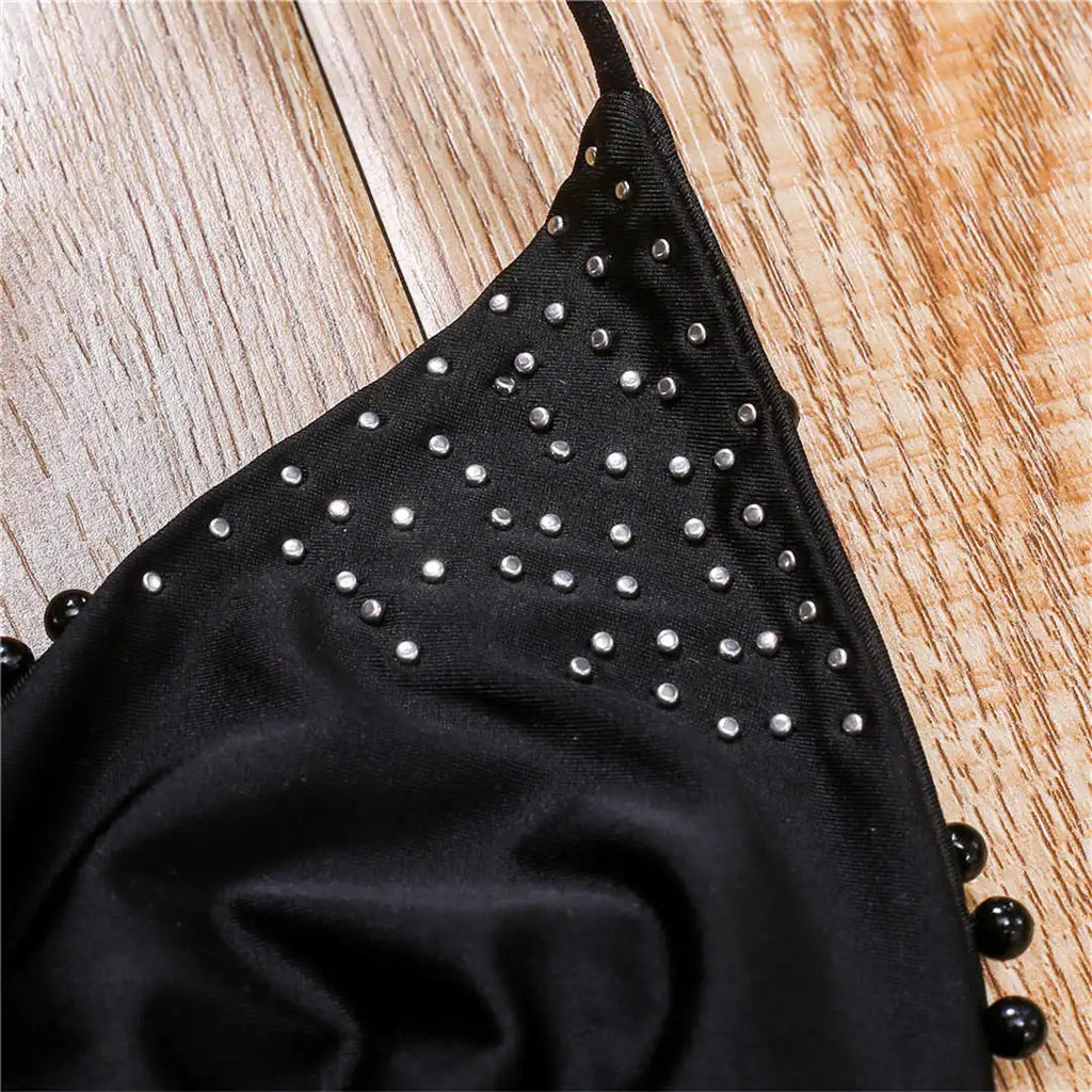S - XL Halter Luxury Pearl Bikini Female Swimsuit Women Swimwear Two-pieces Bikini set Mini Micro Bather Bathing Suit Swim Lady