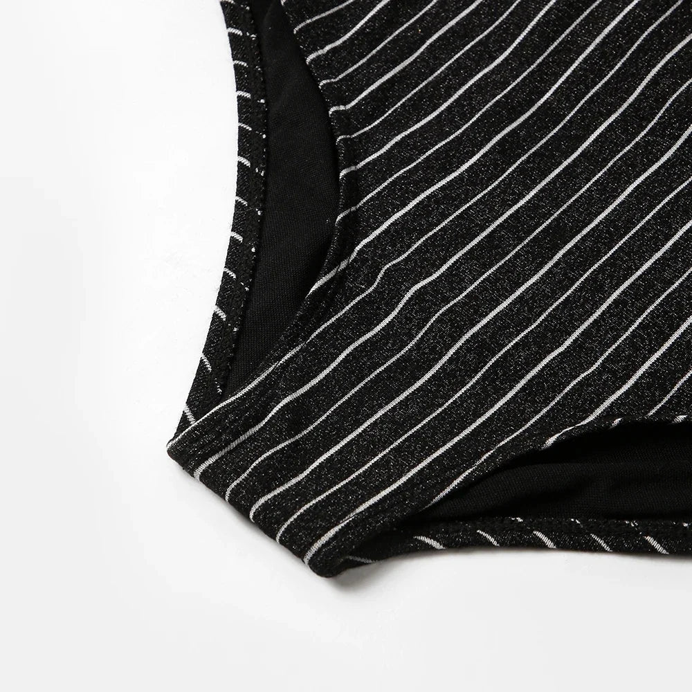 ZTVitality Shiny Striped Sexy Bikini 2022 New Arrival Straps Padded Bra High Waist Swimsuit Female Swimwear Women Beach Wear S-L