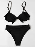 ZTVitality Black Bow High Waist Bikinis Brazilian Sexy Bikini 2021 New Arrival Straps Padded Bra Swimsuit Female Swimwear Women
