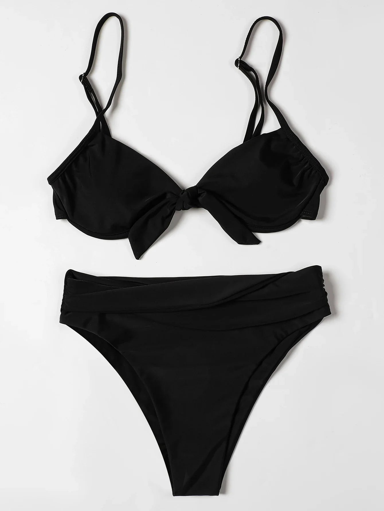 ZTVitality Black Bow High Waist Bikinis Brazilian Sexy Bikini 2021 New Arrival Straps Padded Bra Swimsuit Female Swimwear Women