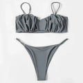 ZTVitality Folds Bikini Set 2022 New Arrival Solid Push Up Padded Bra Swimsuit Women's Beachwear Sexy Swimwear Brazilian Biquini