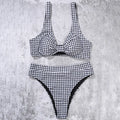 ZTVitality Black Plaid Bikinis Bow Bikini 2025 New Arrival Padded Bra High Waist Swimsuit Sexy Swimwear Women Brazilian Biquini