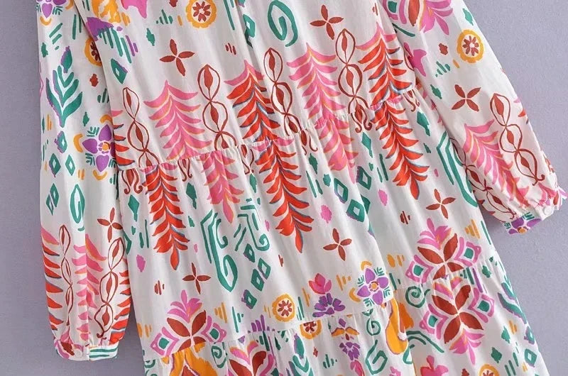 Foridol Floral Print Casual Boho Shirt Dress Maxi Long Autumn Winter Long Sleeve Dress Vestidos 2025 Button Up Dress
