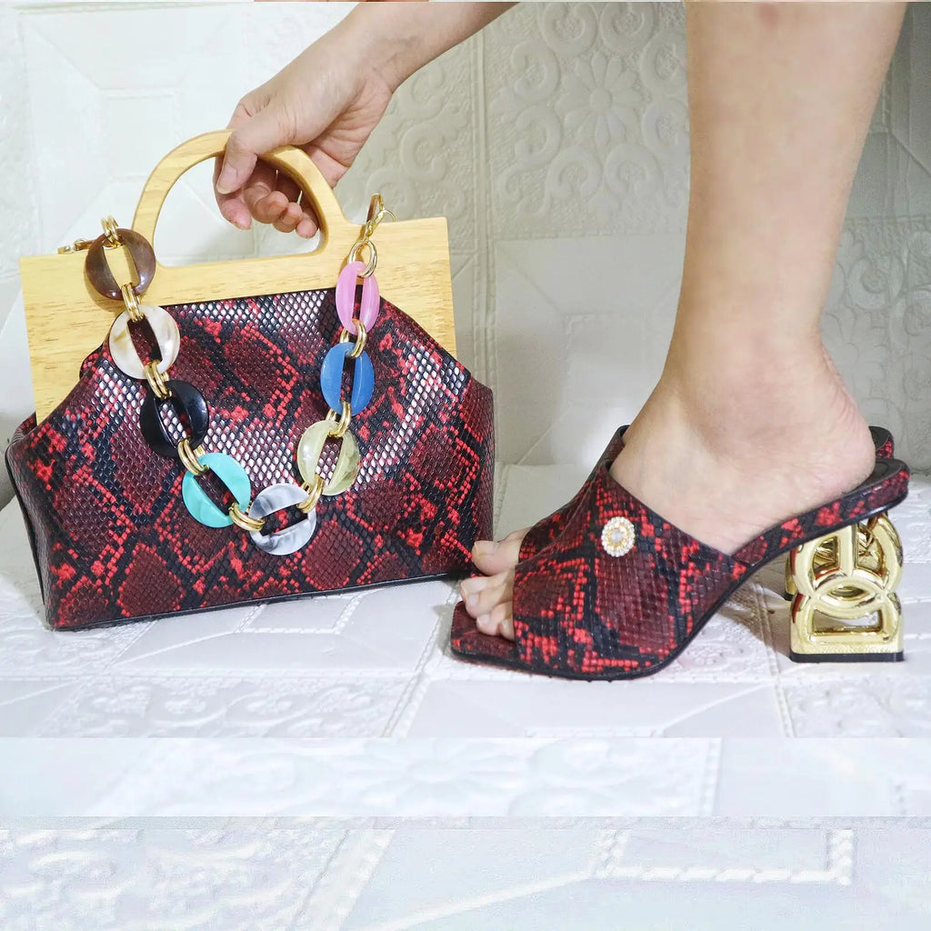 Doershow new come Matching Women Shoe and Bag Set Decorated green Nigerian Shoes and Bag Set Italy Shoes and Bag set 31-13