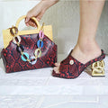 Doershow new come Matching Women Shoe and Bag Set Decorated green Nigerian Shoes and Bag Set Italy Shoes and Bag set 31-13