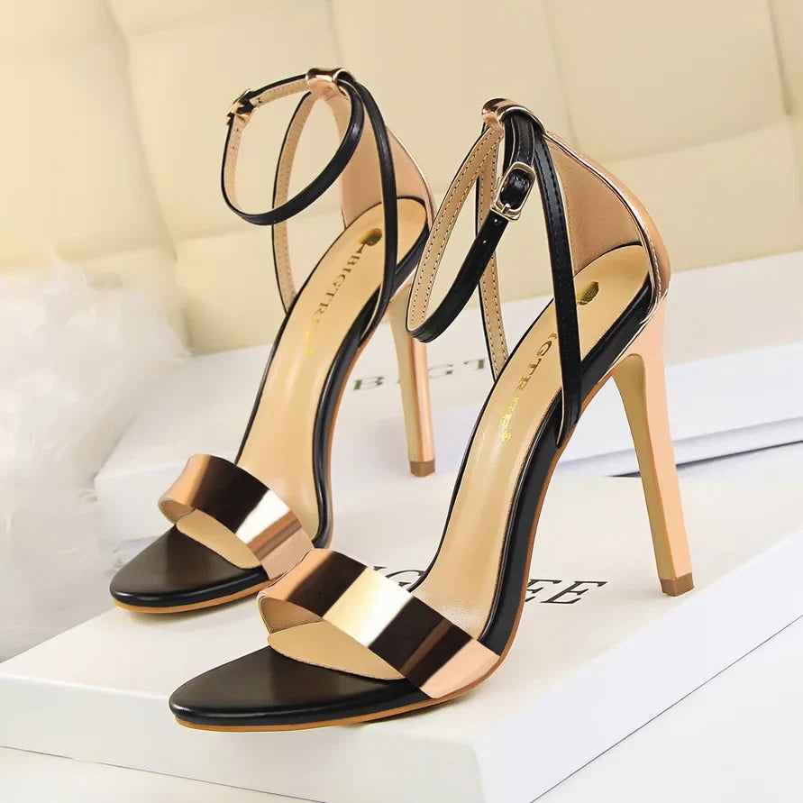 BIGTREE Shoes 11 cm High Heeled Sandals Women Summer Shoes Stiletto High Heels Open toed hollowed out Women Sandals Party Shoes