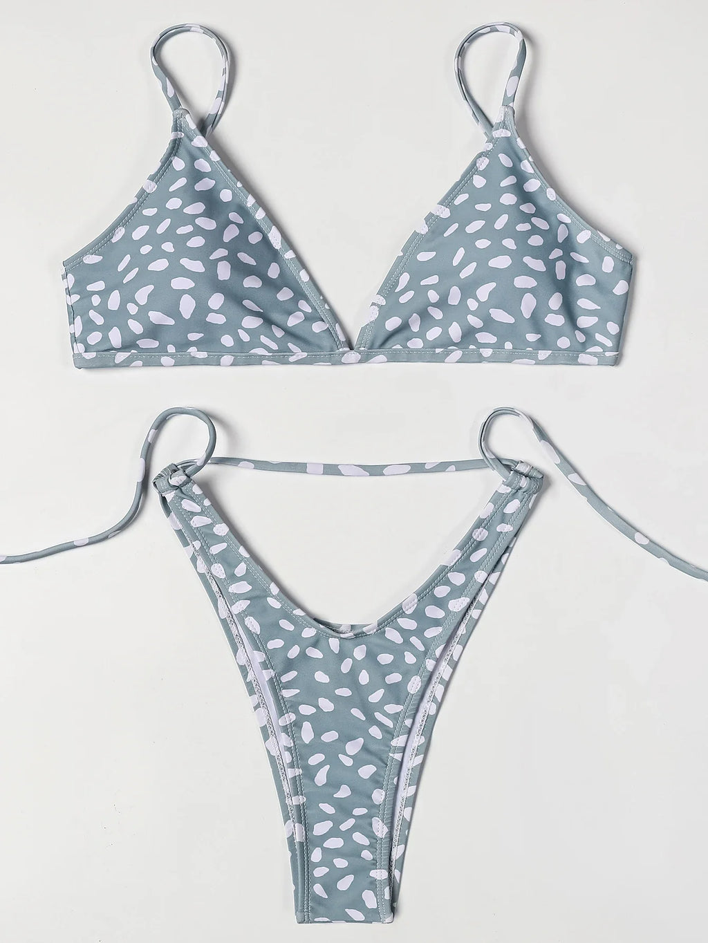 ZTVitality Swimwear Women Wave Point Sexy Bikini 2022 New Arrival Straps Padded Bra High Leg Bandage Swimsuit Brazilian Biquini
