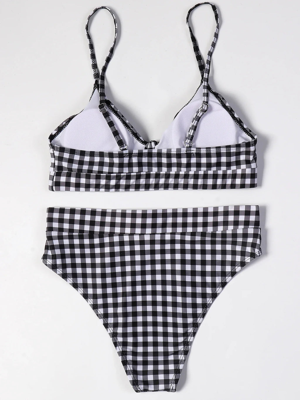 ZTVitality Bow Plaid Bikinis Push Up Sexy Bikini 2021 Hot Sale Straps Padded High Waist Swimsuit Retro Swimwear Women Biquini
