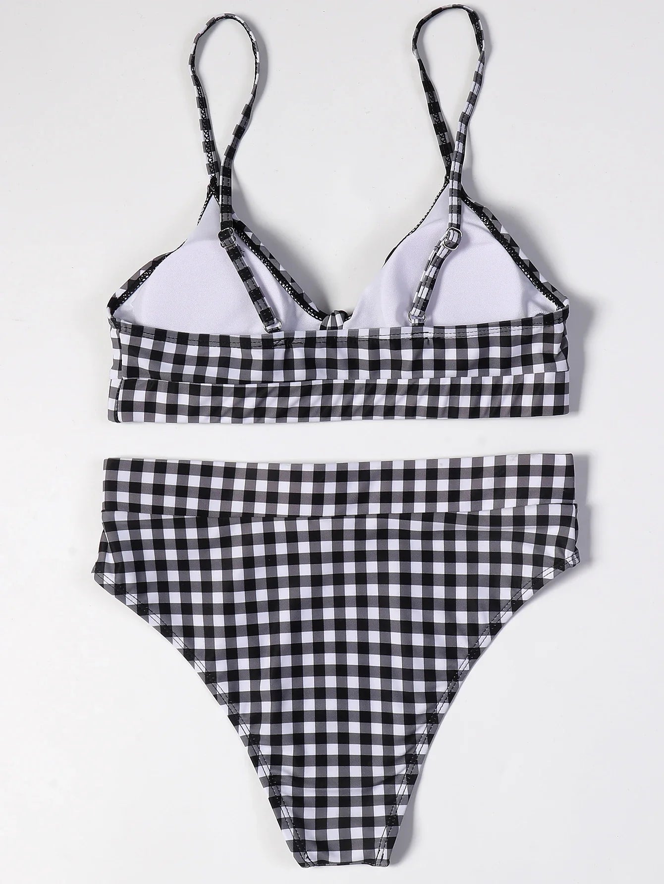 ZTVitality Bow Plaid Bikinis Push Up Sexy Bikini 2021 Hot Sale Straps Padded High Waist Swimsuit Retro Swimwear Women Biquini