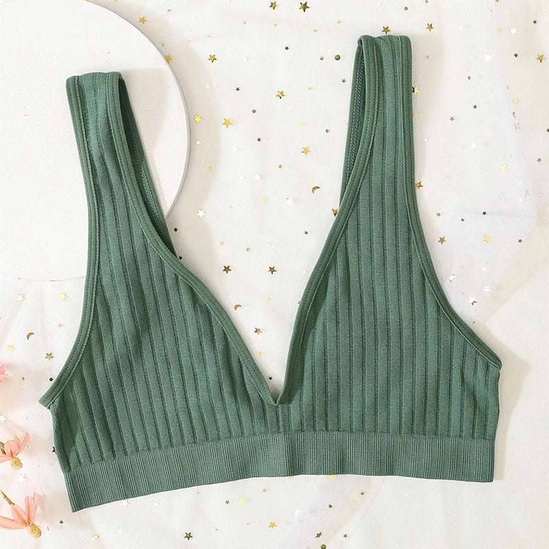 Seamless Tube Top Push-up Bras for Women Deep V Neck Underwear Low Back Brassiere Unlined Sexy Lingerie Crop Top Women Bralette