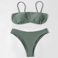 ZTVitality Solid Sexy Bikini 2022 New Arrival Padded Bra Mid Waist Swimsuit Women Swimwear Brazilian Bathing Suit Beach Wear S-L