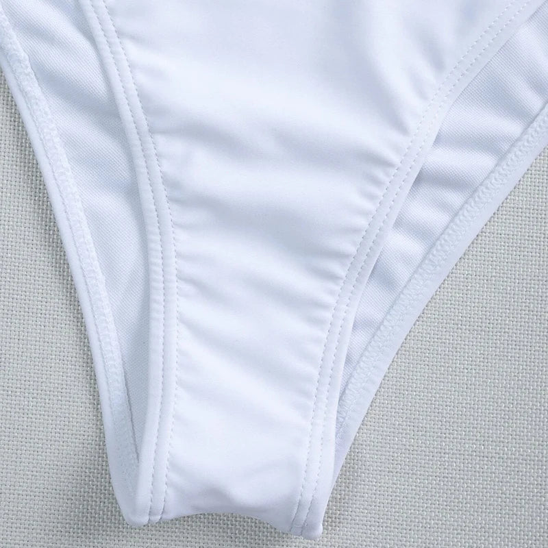 New One shoulder Bikini 2025 Female Swimsuit Women Swimwear Three-pieces Bikini set Mesh Long Skirt Beach wear Bathing Suit Swim