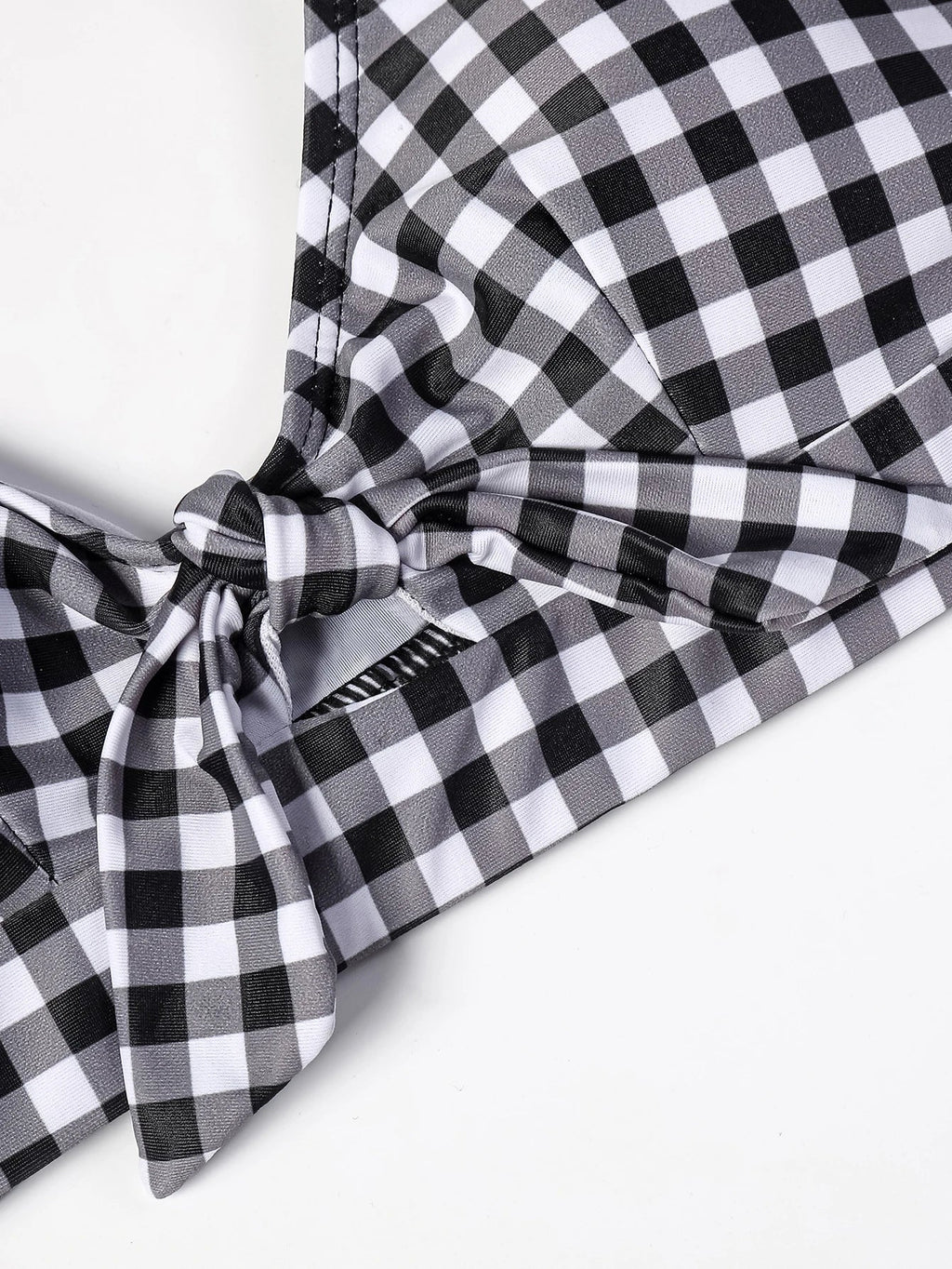 ZTVitality Bow Plaid Bikinis Push Up Sexy Bikini 2021 Hot Sale Straps Padded High Waist Swimsuit Retro Swimwear Women Biquini