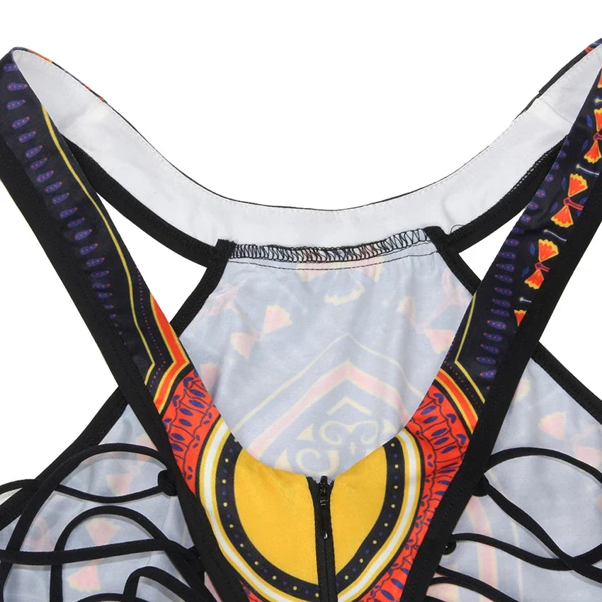 2025 African Dashiki Print One Piece Swimsuit Women High leg cut Swimwear Female Trikini Thong Monokini Brazilian Bathing Suit