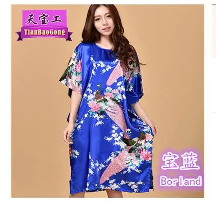 Plus Size Black Women's Summer Lounge Robe Lady New Sexy Home Dress Rayon Nightgown Large Loose Sleepwear Bathrobe Gown S002-B
